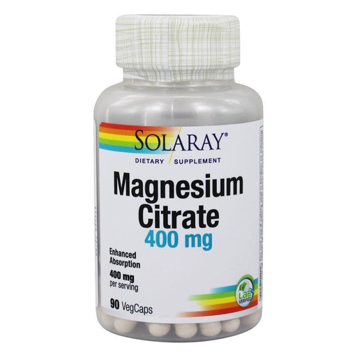 Solaray Vitamins & Minerals SOL MAGNESIUM CITRATE 400MG 90VC (4492806062195)