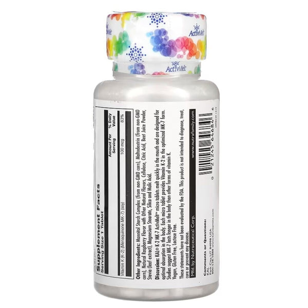 Kal Vitamins & Minerals KAL K-2 MK-7 60 Micro Tablets