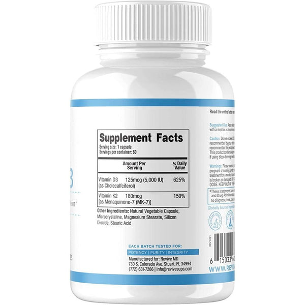 Revive MD Vitamins & Minerals Revive MD K2 + D3 60 Capsules