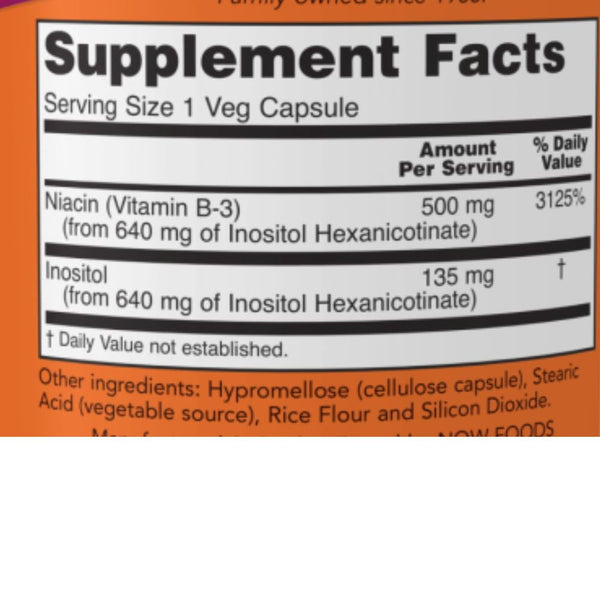 Now Foods Vitamins, Minerals, Herbs & More Now Foods Flush Free Niacin 500 Mg 90 Capsules