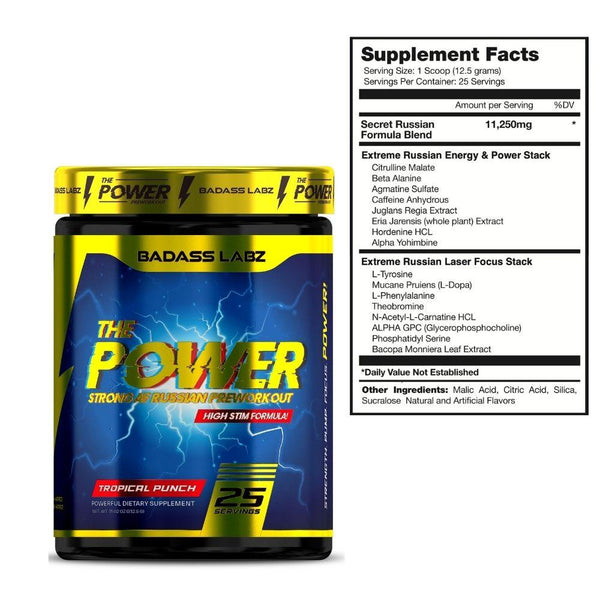 Badass Labz Pre-Workouts Badass Labz The Power Strong AF Russian Pre Workout 25 Servings