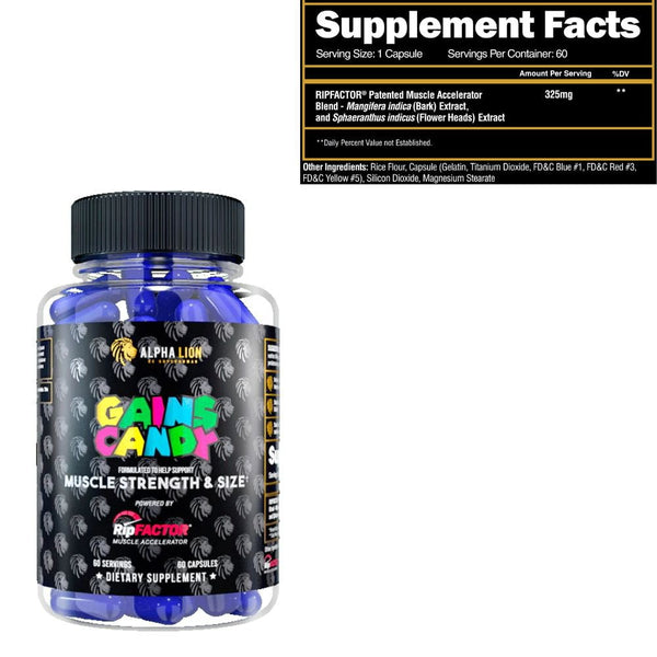 Alpha Lion Sports Performance Recovery Alpha Lion Gains Candy Ripfactor 60 Capsules
