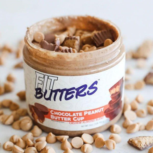Fit Butters Foods Juices Chocolate Peanut Butter Cup Cashew/Almond Fit Butters High Protein Nut Butter Spreads 16oz
