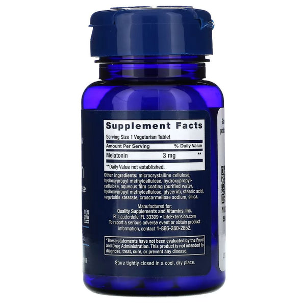 Life Extension Vitamins, Minerals, Herbs & More Life Extension Melatonin 6 Hour Timed Release 3mg 60 Caps