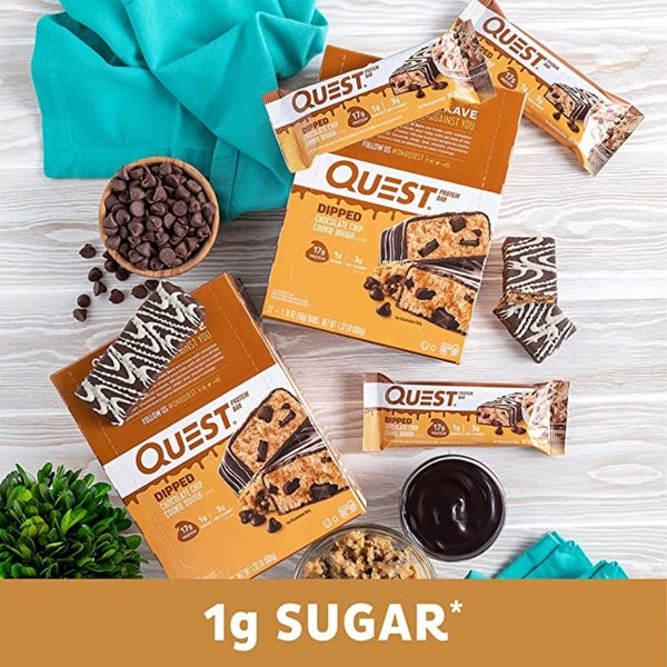 Quest Nutrition Bars Chocolate Chip Cookie Dough Quest Bar Dipped 12 Box