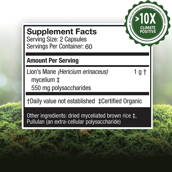 Fungi Perfect Specialty Health Products Host Defense Lions Mane 120 Capsules
