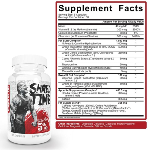 5% Nutrition Fat Burner 5% Nutrition Shred Time 180 Capsules