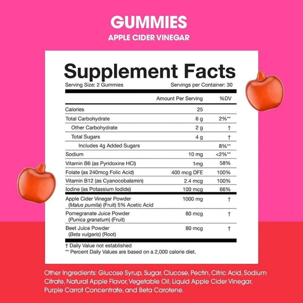 Obvi Digestive Health OBVI Apple Cider Vinegar 60 Gummies