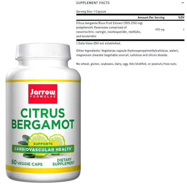 Jarrow Formulas Specialty Health Products Jarrow Citrus Bergamot 500mg 60 Capsules