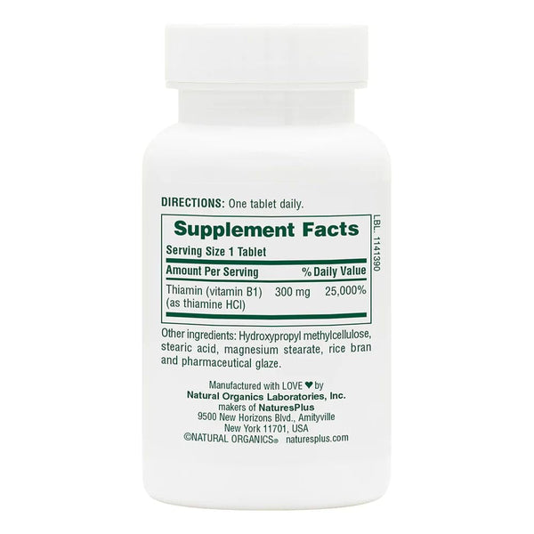 Nature's Plus Vitamins & Minerals Nature's Plus Vitamin B1 300mg Sustained Release 90 Tablets
