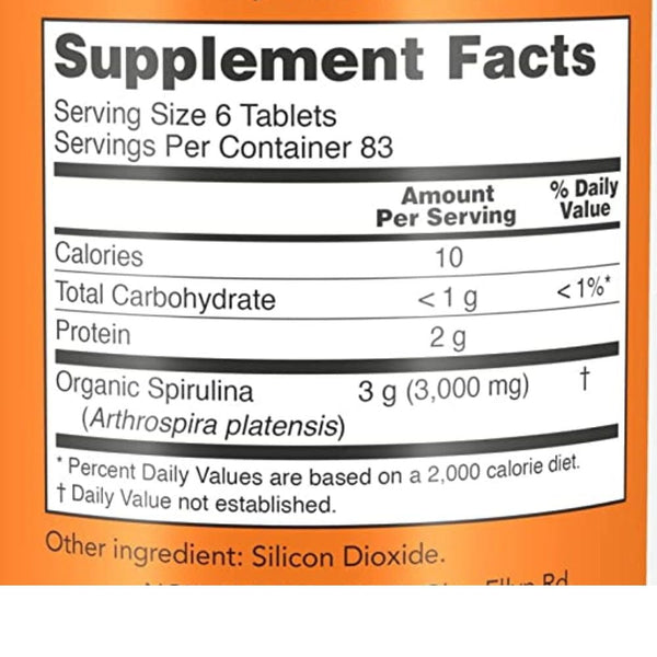 Now Foods Vitamins, Minerals, Herbs & More Now Foods Spirulina 500mg 500 Tablets
