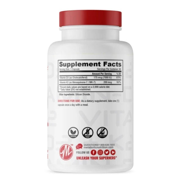 Metabolic Nutrition Vitamins & Minerals Metabolic Nutrition Vitamin D3 + K2 90 Capsules