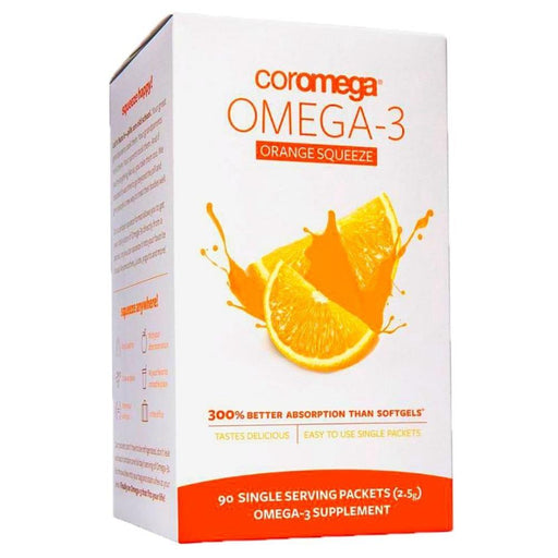 Coromega Vitamins, Minerals, Herbs & More Orange Coromega Omega-3 90 Packs