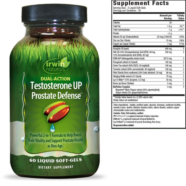 Irwin Naturals Sports Performance Recovery Irwin Naturals Testosterone Up Prostate Defense 60ct