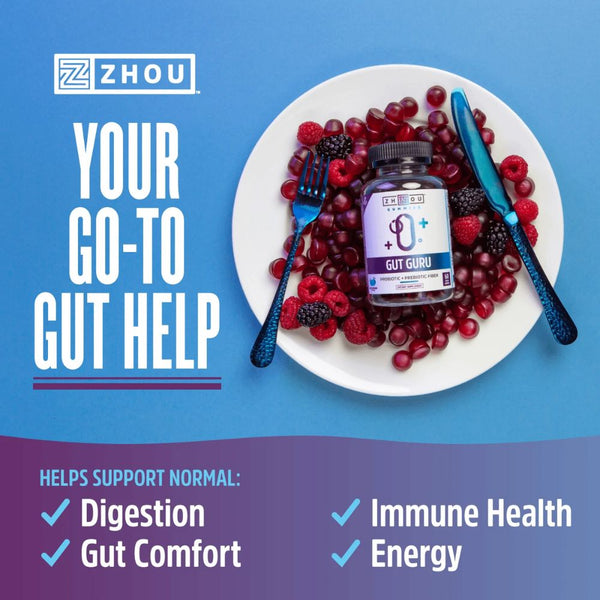 ZHOU Digestive Health ZHOU Gut Guru Probiotic Gummies 60ct