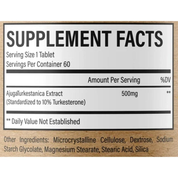 Best Price Nutrition RAW Nutrition Turkesterone 500mg 60 Tablets
