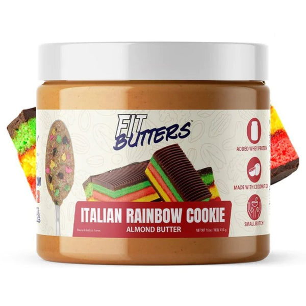 Fit Butters Foods Juices Italian Rainbow Cookie Almond Butter Fit Butters High Protein Nut Butter Spreads 16oz