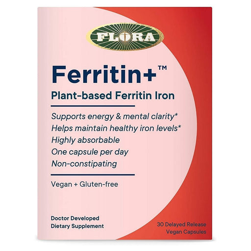 Flora (Udo's Choice) Vitamins & Minerals FLO Ferritin+ 30 Vegan Delayed Release Capsules