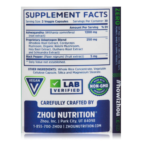 ZHOU Herbs ZHOU Ashwagandha 60 Capsules