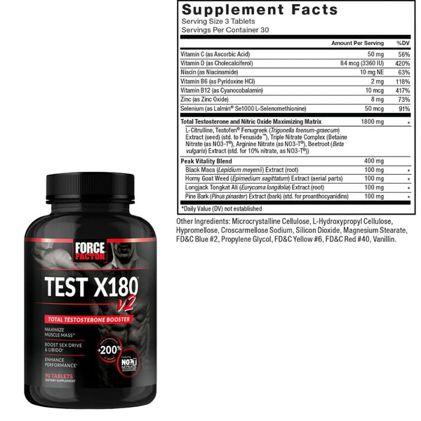 Force Factor Sports Performance & - Recovery Force Factor Test X180 V2 60 Capsules