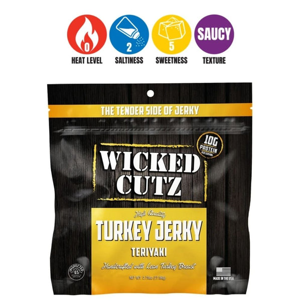 Wicked Cutz Foods Juices Teriyaki Turkey Jerky Wicked Cutz