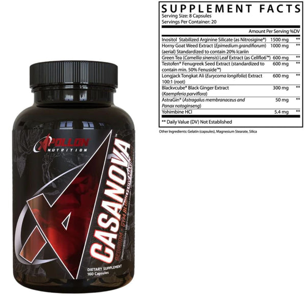 Apollon Nutrition Sexual Health and Performance Apollon Nutrition Casanova 160 Capsules