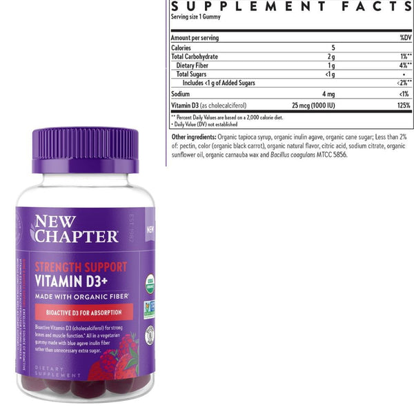 New Chapter Vitamins & Minerals New Chapter Strength Support Vitamin D3+ 60 Gummies