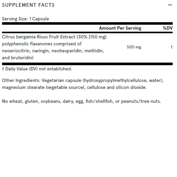 Jarrow Formulas Specialty Health Products Jarrow Citrus Bergamot 500mg 120 Capsules