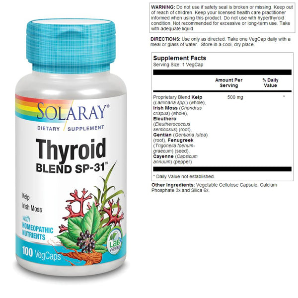 Solaray Store Stock Only Solaray Thyroid Blend SP-26 100 Capsules