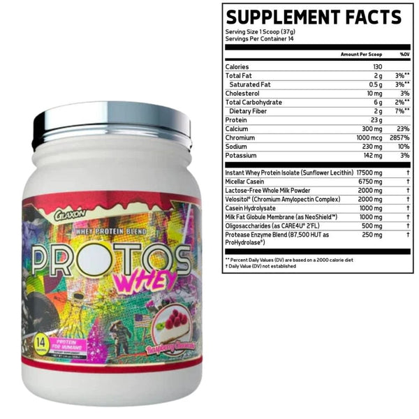 Glaxon Protein Powders Raspberry Cheesecake Glaxon Protos Whey 14 Servings