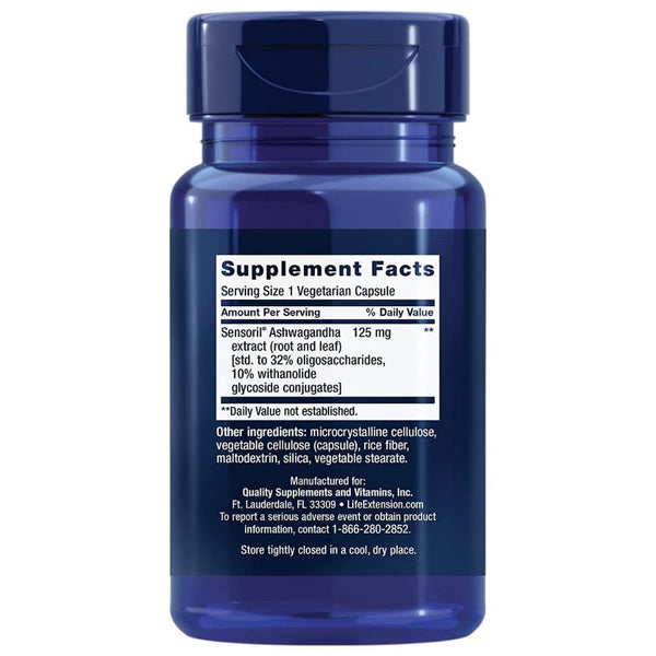 Life Extension Vitamins, Minerals, Herbs & More Life Extension Optimized Ashwagandha 60 Capsules