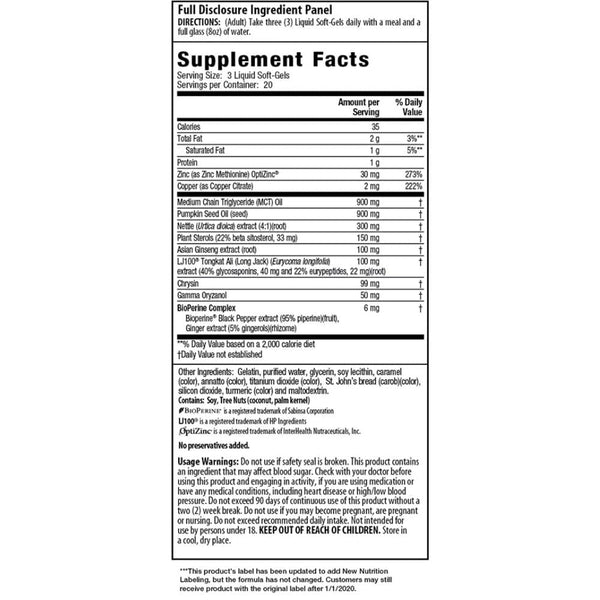 Irwin Naturals Sexual Health and Performance Irwin Naturals Testosterone Up Pre-Growth 60 Softgels