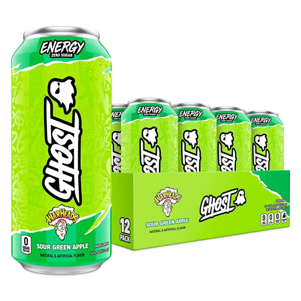 Ghost Drinks Warheads Sour Green Apple Ghost Energy Drink 12/Case