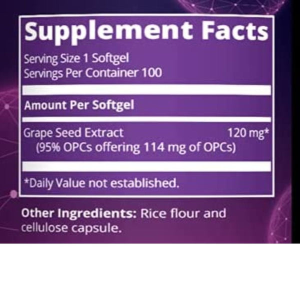 MRM Vitamins, Minerals, Herbs & More MRM Grape Seed Extract 120mg 100 Capsules