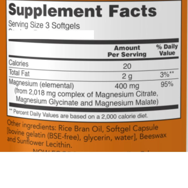 Now Foods Vitamins, Minerals, Herbs & More Now Foods Magnesium Citrate 134 Mg 180 Softgels