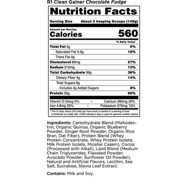 Rule1 Meal Replacement Powders Rule 1 Clean Gainer 10lb 30 Servings