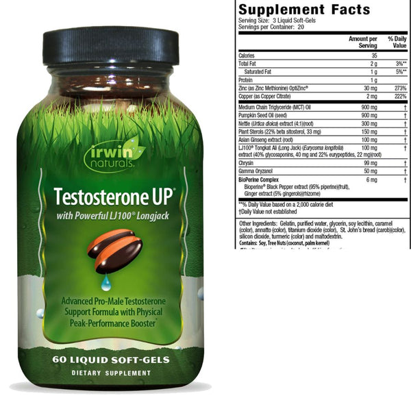 Irwin Naturals Sexual Health and Performance Irwin Naturals Testosterone Up Pre-Growth 60 Softgels
