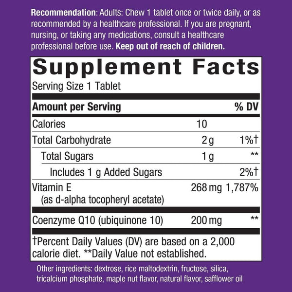 Enzymatic Therapy Specialty Health Products Nature's Way Smart CoQ10 200mg 30 Maple Tablets