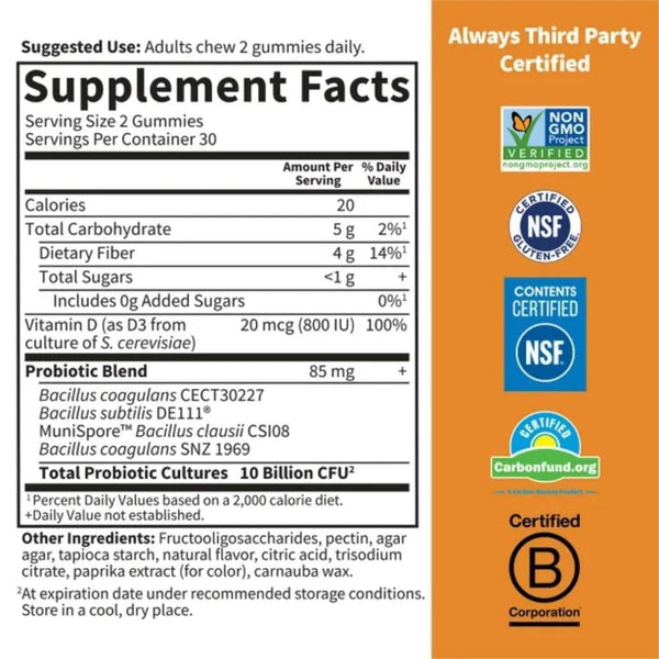 Garden of Life Digestive Health Garden of Life Dr Formulated Probiotic 5b Gummies 60ct Strawberry