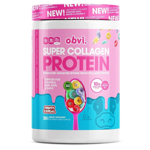 Obvi Protein Powders Fruity Cereal Obvi Super Collagen Protein 30 Servings