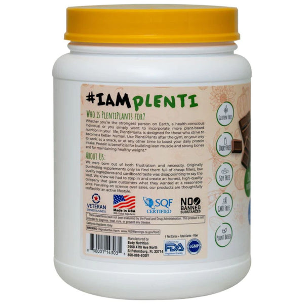 Body Nutrition Protein Powders Chocolate Body Plenti Plants Protein 2lb