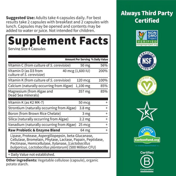 Garden of Life Vitamins, Minerals, Herbs & More Garden of Life Vitamin Code Raw Calcium with AlgaeCal 60 Caps