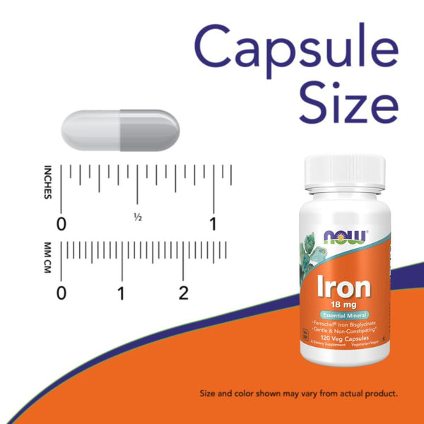 Now Foods Vitamins, Minerals, Herbs & More Now Foods Iron 18mg 120 Capsules