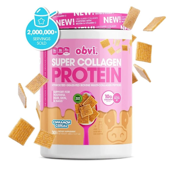 Obvi Protein Powders Cinnamon Cereal Obvi Super Collagen Protein 30 Servings