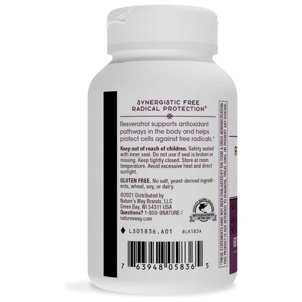 Enzymatic Therapy Specialty Health Products Nature's Way Resveratrol Forte 60 Softgels