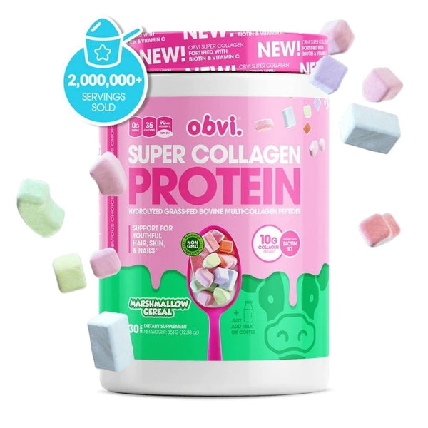 Obvi Protein Powders Marshmallow Cereal Obvi Super Collagen Protein 30 Servings