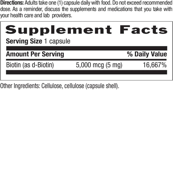 Country Life Vitamins, Minerals, Herbs & More Country Life High Potency Biotin 5mg 120 Capsules