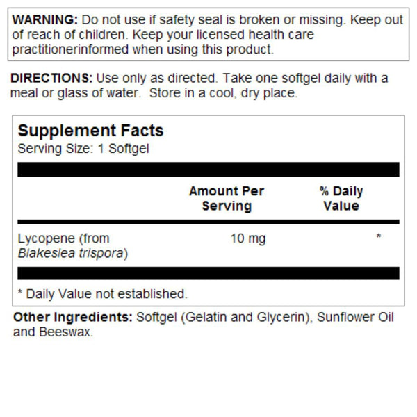 Solaray Vitamins, Minerals, Herbs & More Solaray Lycopene 10mg 60 Softgels
