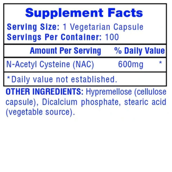 Hi-Tech Pharmaceuticals Specialty Health Products Hi-Tech Pharmaceuticals NAC 600mg 100 Capsules