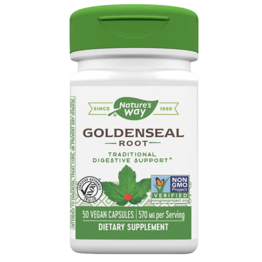 Nature's Way Vitamins, Minerals, Herbs & More Nature's Way Goldenseal Root 570mg 50 Capsules